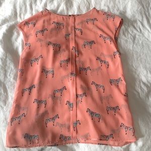 Zara Sheer Pink Zebra Pattern Camisole